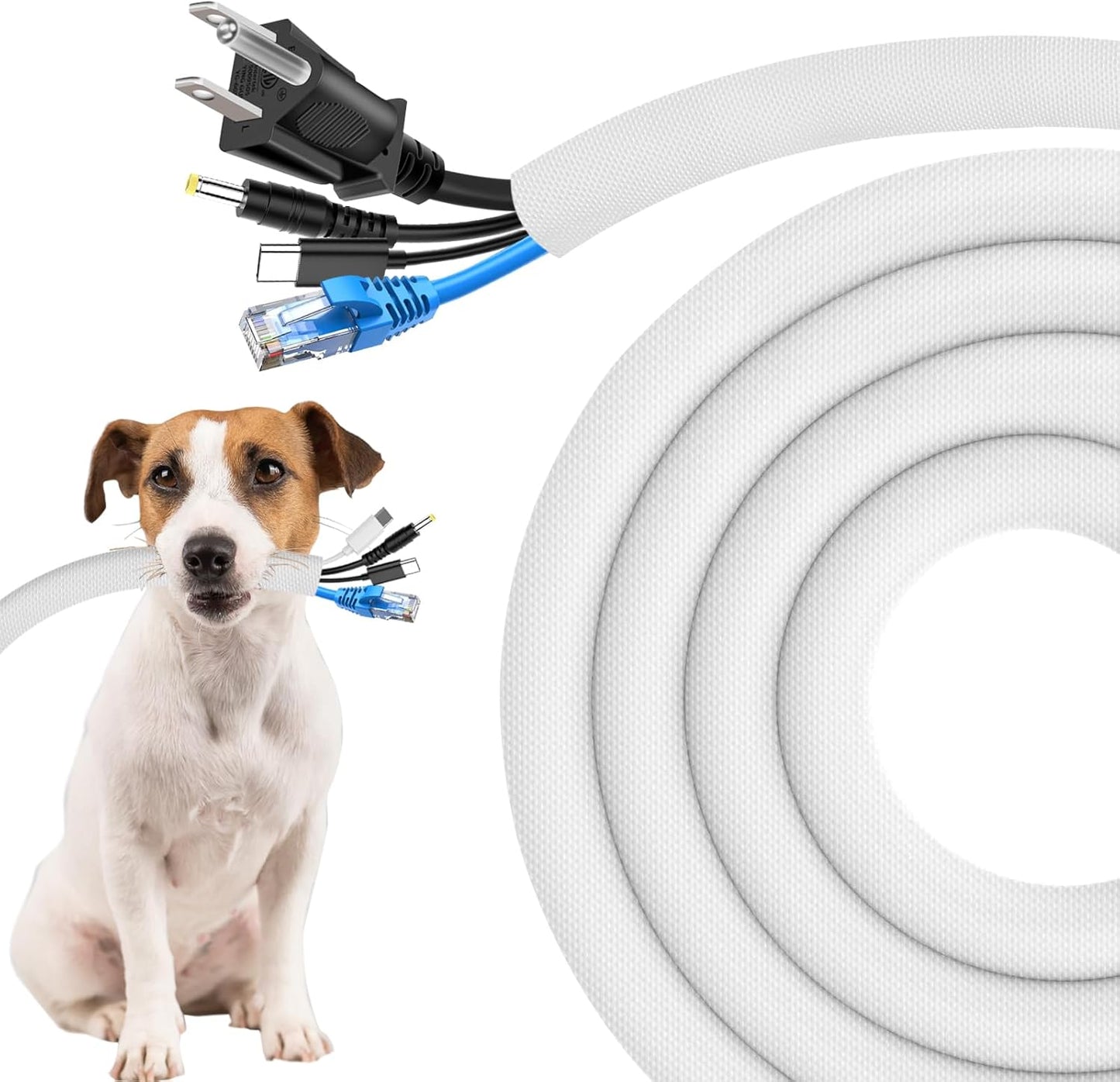 Secbolt Cord Protectors from Pets No Chew, 10ft - 1/2 inch Ultra Durable Cord Covers for Pets, Bite-Resistant Cable and Wire Protector for Cats, Dogs, Rabbits - Black