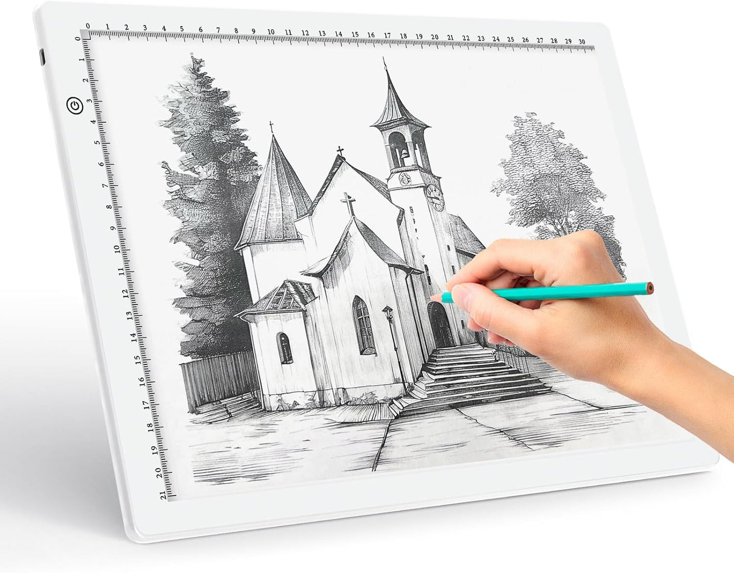 Fiqiuuiid A4 Rechargeable LED Light Pad, Tracing Light Box with 6-Level Dimmable & Light Guide artboard, Diamond Painting Light Board with Stand and Top Clip, Cordless Lightbox with Carrying Case