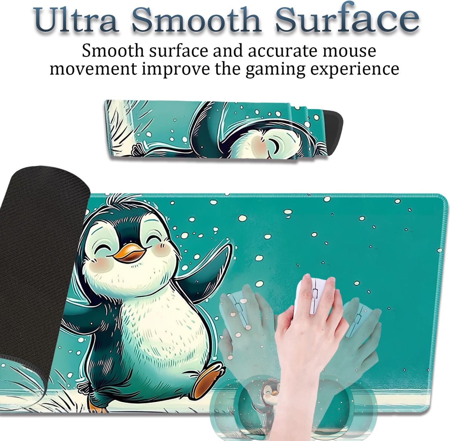 Mouse Wrist Rest and Keyboard Wrist Rest Pad Set, Non-Slip Rubber Base Smooth Surface Ergonomic Gaming Mouse Pad for Easy Typing and Pain Relief, Antique Blue Wood Grain Dog Paw + Coaster