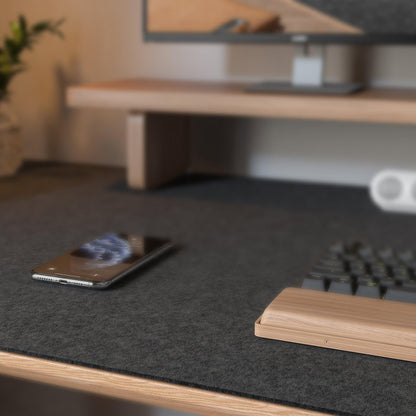 Felt Desk Mat | Computer Mat for Desk(36x12Inches) | Large Felt Mouse Pad and Keyboard Mat | Desk Protector for Office | Dark Gray