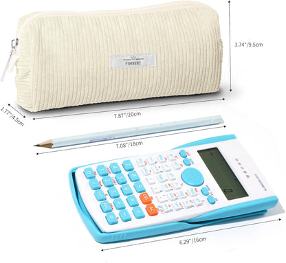 Pencil Bag Pen Case, Soft Corduroy Small Pencil Pouch Organizer with Zipper, Cute Pencil Case Pouch Stationery for Girls and Boys – Apricot