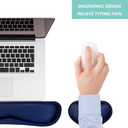 Keyboard Wrist Rest Mouse Wrist Support Set, Memory Foam Wrist Rest Pad for Computer Laptop Keyboard Mouse, Ergonomic Wrist Cushion Support for Typing Pain Relief, Gaming Home Office, Flowers Grass