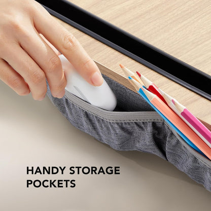 HUANUO Laptop Lap Desk - Portable Lap Desk with Pillow Cushion, Fits up to 15.6 inch Laptop, with Anti-Slip Strip & Storage Function for Home Office Students Use as Computer Laptop Stand, Book Tablet