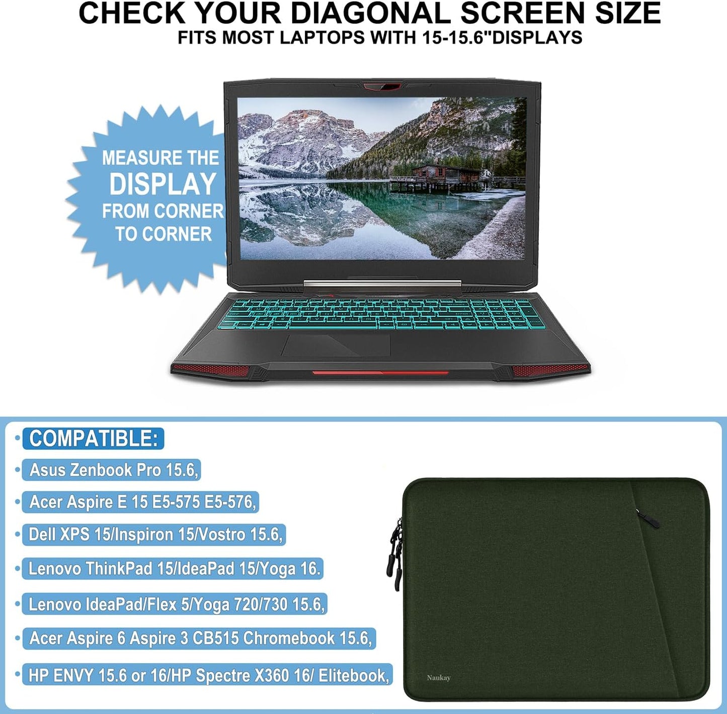 Laptop Sleeve Case 13.3 inch, Shockproof Protective Computer Cover with Accessories Pocket, Portable Laptop Bag Compatible with MacBook Air/Pro 13-13.3 inch, Compatible for MacBook Pro 14 inch, Black | Shockproof