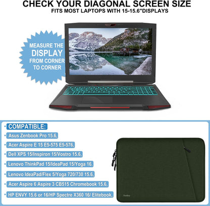 Laptop Sleeve Case 13.3 inch, Shockproof Protective Computer Cover with Accessories Pocket, Portable Laptop Bag Compatible with MacBook Air/Pro 13-13.3 inch, Compatible for MacBook Pro 14 inch, Black | Shockproof