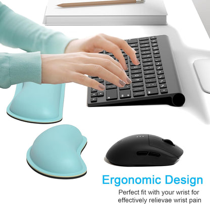 Dapesuom Mouse Wrist Rest, Ergonomic Memory Foam Mouse Wrist for Computer Desk Mats Support, PU Leather Hand Rest Pad Cushion for Gaming, Laptop, Men, Women, Pain Relief & Easy Typing, Black