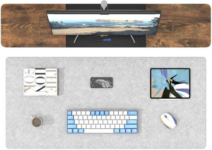 DAWNTREES Large Felt Desk Mat, 40''x16'' Full Keyboard and Mouse Pad for Office and Home, Computer Desk Mat for Desktop, Non-Slip Felt Desk Pad Protector