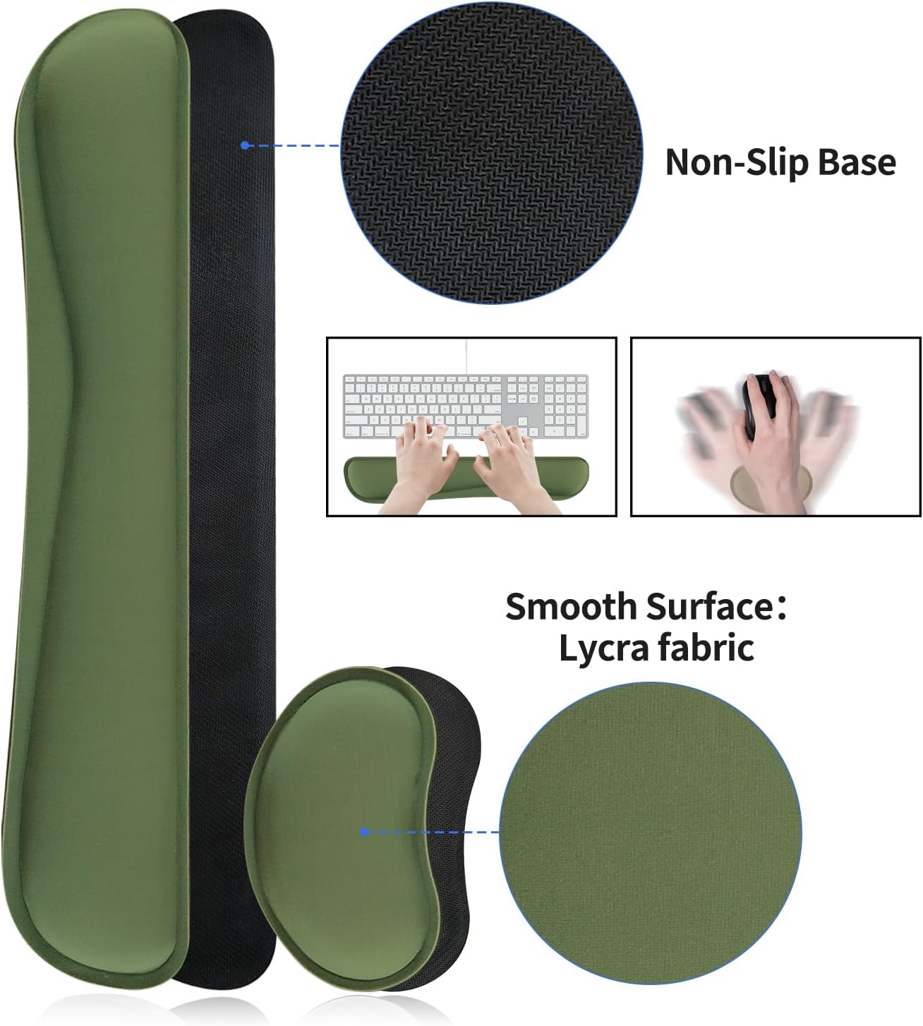 Bloss Leather Desk Pad and Keyboard Wrist Rest, Large Mouse Pad + Keyboard Pad+Mouse Wrist Support, Non-Slip Desk Mat Protector for Office, Home(31.5×15.7 Inches,Beige) - Colors A