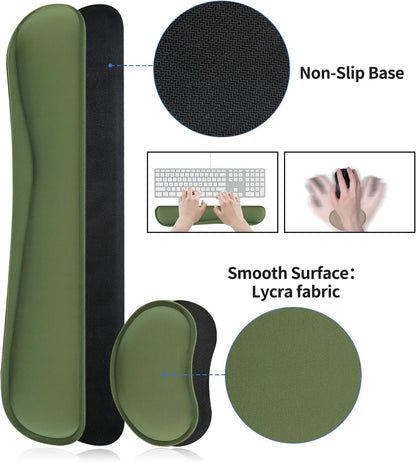 Bloss Leather Desk Pad and Keyboard Wrist Rest, Large Mouse Pad + Keyboard Pad+Mouse Wrist Support, Non-Slip Desk Mat Protector for Office, Home(31.5×15.7 Inches,Beige) - Colors A