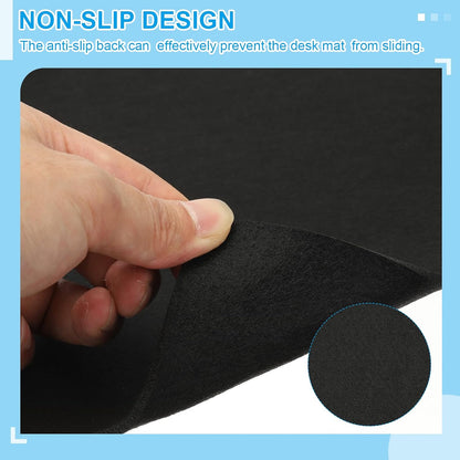 PATIKIL 47.2" x 23.6" Large Felt Desk Pad Protector, Non-Slip Desk Mat Full Table Mouse Pad Keyboard Mats for Laptop Computer Writing Desk Table Gaming Home, Dark Gray