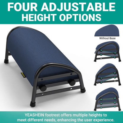 YEASHEIN Adjustable Foot Rest for Under Desk at Work, Ergonomic Foot Stools with 7 Positions, Elevated Cushion Under Desk Footrest with Metal Frame, Leg Rest Used for Home, Car, PC Gaming Accessories