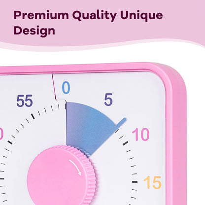 Visual Timer 7.5 inch; 60 Minute 1 Hour Countdown Timer for Kids Classroom Teaching Tool Home Office Meeting, Mechanical Countdown Clock for Exam Time Management Magnetic, Sky Blue with Colorful Disc