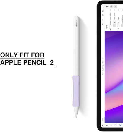3 Pack iPencil Grips Case Cover Silicone Sleeve Holder Compatible with Apple Pencil (USB-C)&Apple Pencil (2nd Generation),iPad Pro 11 12.9 inch 2018(White, Pink, Purple)
