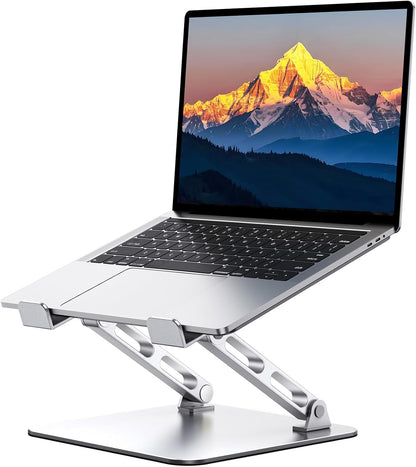 RIWUCT 360° Rotatable Laptop Stand for Desk Adjustable Height, Ergonomic Laptop Riser Holder with Dual-bar Support, Portable Computer Notebook Stand for MacBook Air Pro(10-16"), Gifts for Men/Dad