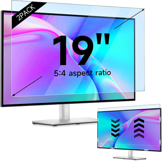 IPROKKO 2 Pack 27 inch Anti-Blue Light Monitor Screen Protector for 16:9 Widescreen, Removable Anti Glare Blue Light Blocking Screen Filter, Anti-UV Eye Protection PC Computer Film [Washable Wipes Clean]