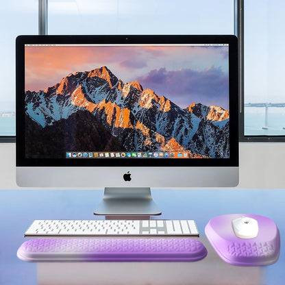 Mouse Pad with Wrist Rest, Comfortable Keyboard Wrist Rest, Memory Foam Wrist Rest for Computer Keyboard, Ergonomic Mouse Pad Set for Easy Typing & Pain Relief for Office Black