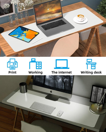 Leather Desk Pad Protector, Office Desk Mat, Large Mouse Pad, Non-Slip PU Leather Desk Blotter, Laptop Desk Pad Desk Accessories for Office and Home (Black, 40" x 17")