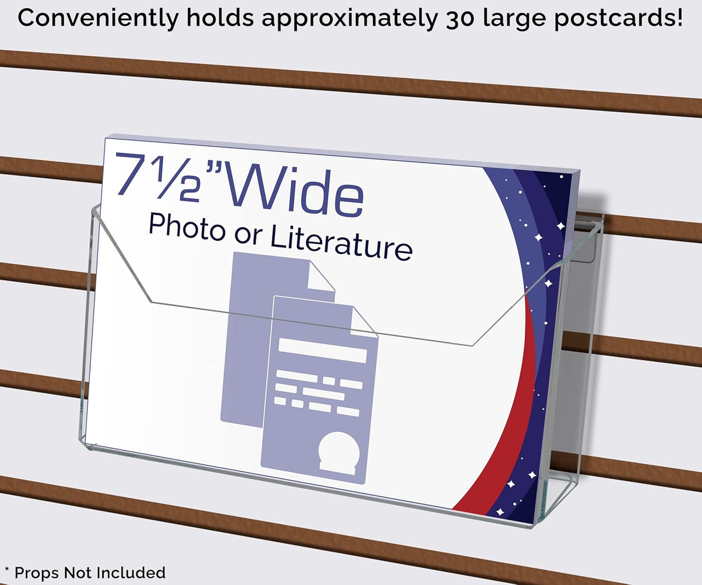 Marketing Holders 6 Pack Suction Cup Brochure Holder Holds 6 Inch Wide Literature Window or Glass Wall Mount Display Indoor Graphic Images Amenity Flyers or Reference Sheet Racks