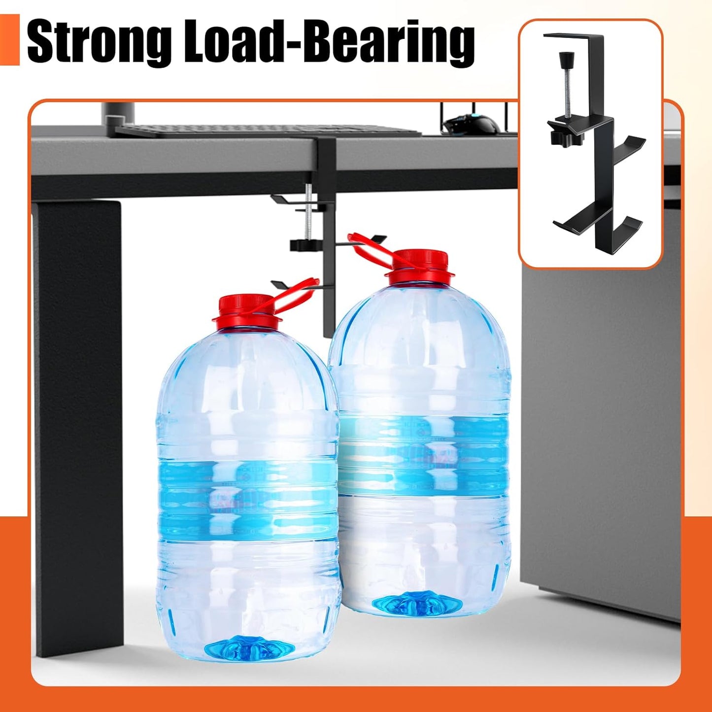 MorningRo 4 Tier Desk Hook, Under Desk Handbag Hanger Purse Hook for Table,Backpack Hanger Purse Holder for Desk Mount Adjustable Can Hook Bags, Umbrellas, Keys,Cups, Headphone Holder