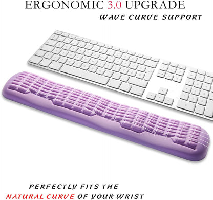 UnivoColors Ergonomic Mouse Wrist Rest,Latest 3.0 Wave Curve Design,High-Resilience Memory Foam Non-Slip Base,Reduces Wrist Fatigue,Ideal for Office Gaming & Long Hours of Use(Black)