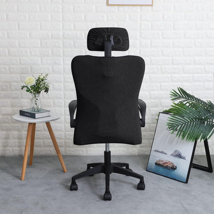 FORCHEER Office Chair Armrest Covers 12-15 Inch Velvet Elastic Black Arm Rest Covers for Desk Computer Chairs Washable