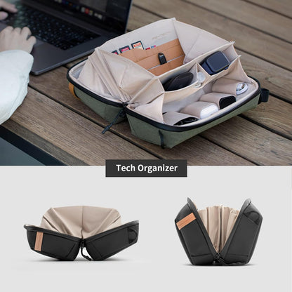 PGYTECH Mini Travel Tech Organizer, Waterproof Tech Bag, Electronics Accessories Organizer Carrying Case, Organizer Bag for Cables, Cord, Phone Batteries, Charger, Photography SD Card, Green