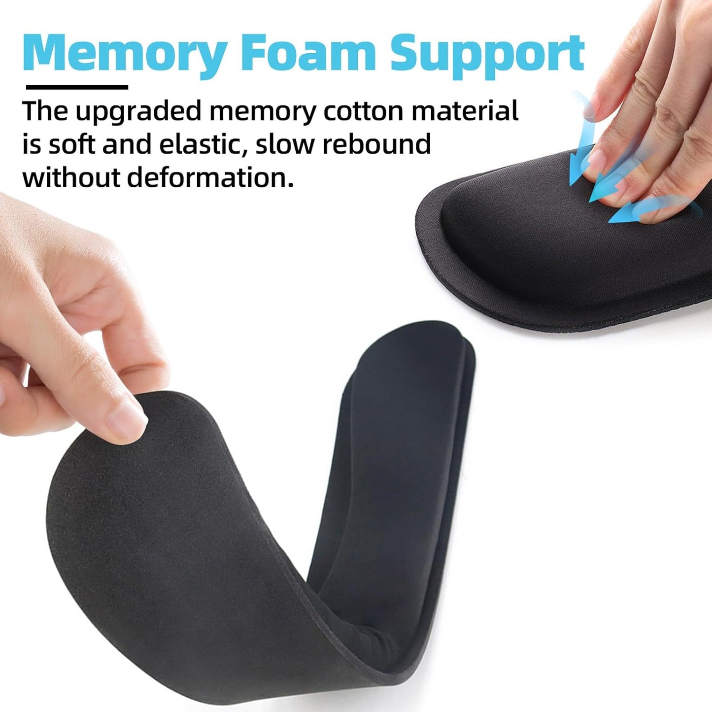 MXCOIRTP Wrist Rest for Mouse, Ergonomic Memory Foam Wrist Cushion Support Pad, Mouse Wrist Pad with Non-Slip Base for Typing Pain Relief, Office, Home, Gaming, Computer, Black
