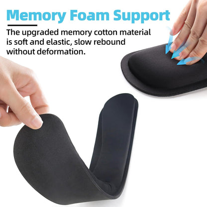 MXCOIRTP Wrist Rest for Mouse, Ergonomic Memory Foam Wrist Cushion Support Pad, Mouse Wrist Pad with Non-Slip Base for Typing Pain Relief, Office, Home, Gaming, Computer, Black