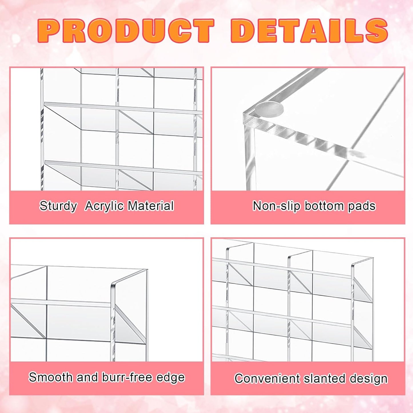MotiMind Acrylic Pen Organizer Storage for 250 Markers Vertical Marker Organizer Acrylic Pen Display Holder for Office Desk Desktop Stationery Pencil Storage, Clear, 13 x 4 x 12.4 Inch