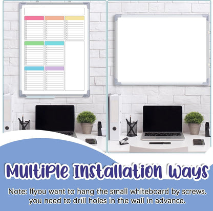 Lincia Magnetic to Do List Whiteboard for Wall 24" x 18" Large Weekly Dry Erase Board, Hanging Double-Side White Board Calendar for Planning Drawing Memo Home Kitchen Office(White)