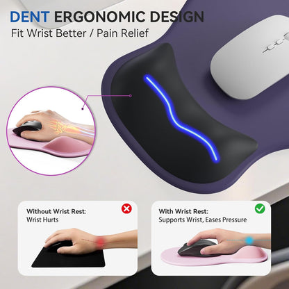 Ergonomic Mouse Pad with Wrist Rest,Cute Gel Mousepad Wrist Support - Small Mini Portable for Travel Mouse Pads for Desk Laptop,Computer,Office & Home Decor (Pink&Light Pink)