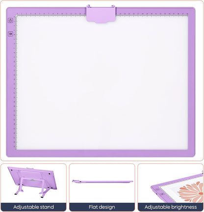 iVyne Rechargeable A3 Light Pad for Diamond Painting - LED Light Board for Weeding & Tracing - Diamond Art Light Pad - Ultra-Thin & Portable - Perfect for Artists & Crafters - Blue