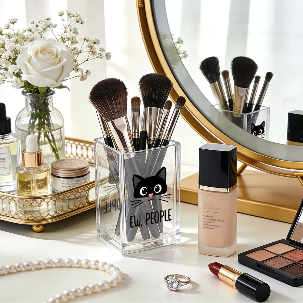 The Makeup Artist Acrylic Cosmetic Pencil Pen Holder, Funny Vanity Accessories for Girls, Makeup Brushes Holder for Beauty Specialist Esthetician, Make Up Artist MUA Appreciation Gifts
