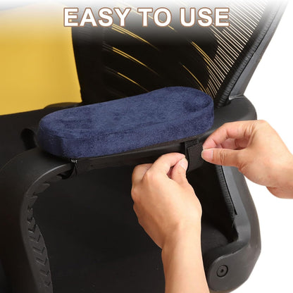 uxcell Memory Foam Chair Armrest Pads, 2 Pair Office Chair Arm Covers, Elbow Pillow for Offices Study Rooms Game Rooms (Black)