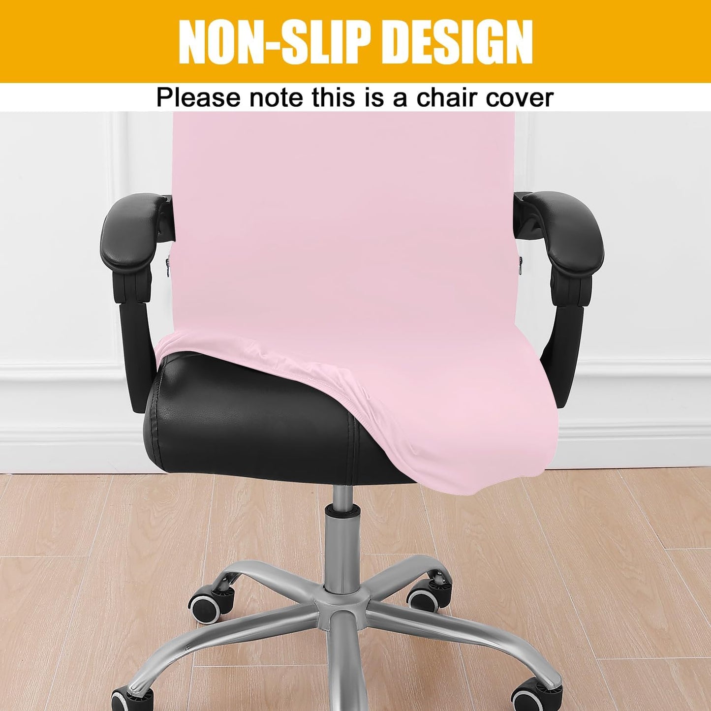 Smiry Stretch Printed Office Chair Armrest Covers, 2 Pcs Soft Fit Removable Washable Computer Desk Chair Arm Covers Protector, Black