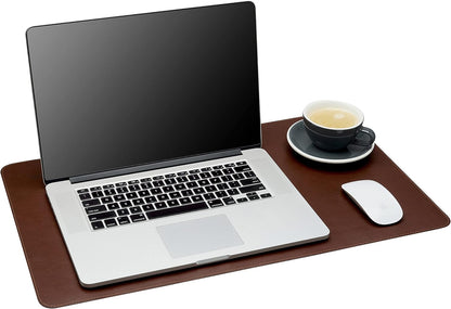 Gallaway Leather Desk Mat, Office Writing Desk Pad, Large 36" x 17" Dark Brown, for Top of Desks, Gift Ready Elegant Computer Desk Cover Protector PU Leather