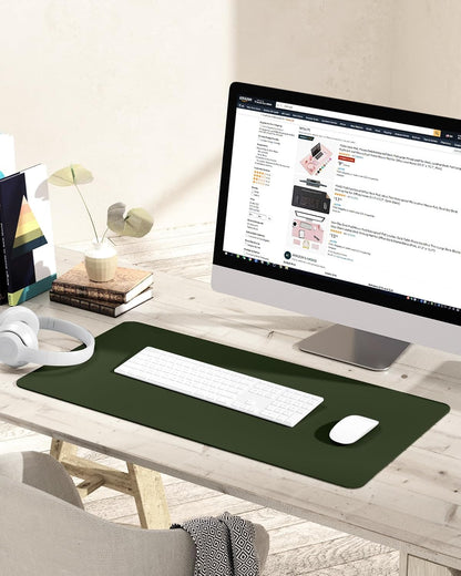 YSAGi Non-Slip Leather Desk Pad, Waterproof Laptop Computer Desk Keyboard Mat, Table Protector Blotter Mat, Large Mouse Pad for Office/Work/Home/Decor(Black, 31.5" x 15.7")