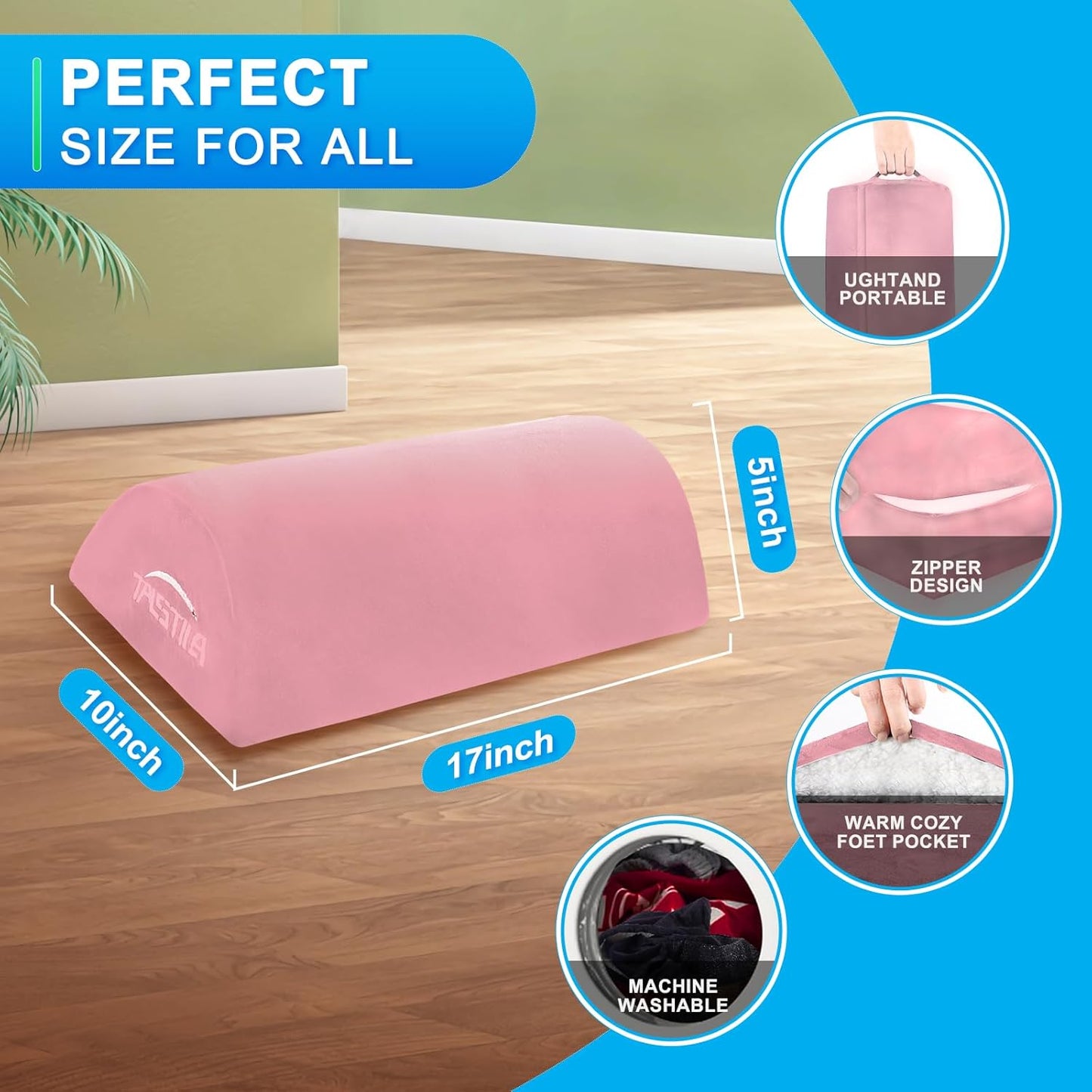 TALSTILA Foot Rest for Under Desk at Work, Footrest with Warm Plush Feet Pocket, Ergonomic Foam Foot Stool, Under Desk Footrests, for Office Desks & Office Chair - Back & Leg Pain Relief