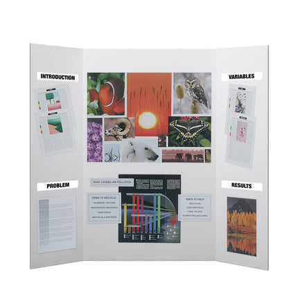 Flipside Products 36” x 48” Project Boards for Presentations, Science Fair, School Projects, Event Displays and Trifold Picture Board, Proudly Made in USA - Black - 4 Pack