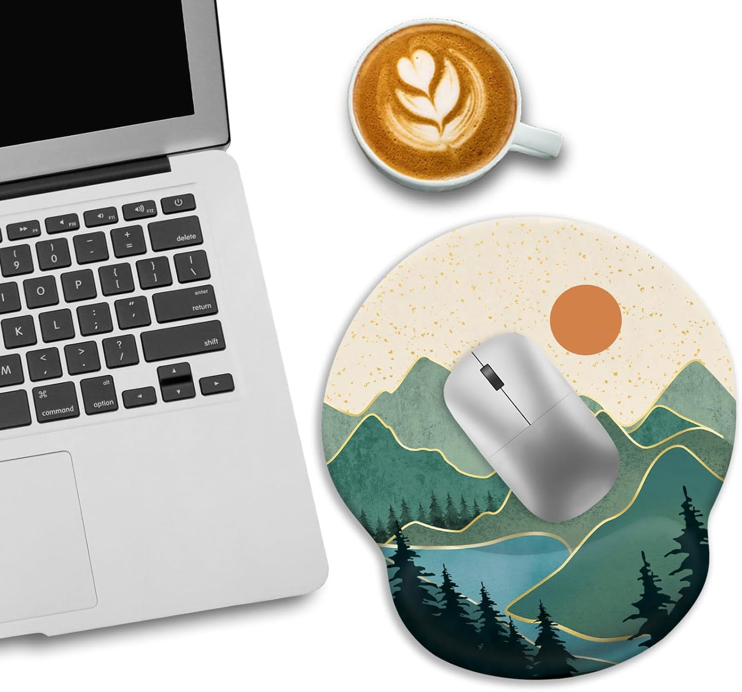 LIMKRIAN Cat Ergonomic Mouse Pad with Wrist Rest, Gaming Mouse Pad with Wrist Support, Funny Mouse Pads for Desk, Computer Mousepad with Non-Slip Pain Relief PU Base, Cute Office Desk Accessories