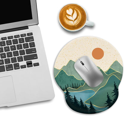 LIMKRIAN Cat Ergonomic Mouse Pad with Wrist Rest, Gaming Mouse Pad with Wrist Support, Funny Mouse Pads for Desk, Computer Mousepad with Non-Slip Pain Relief PU Base, Cute Office Desk Accessories