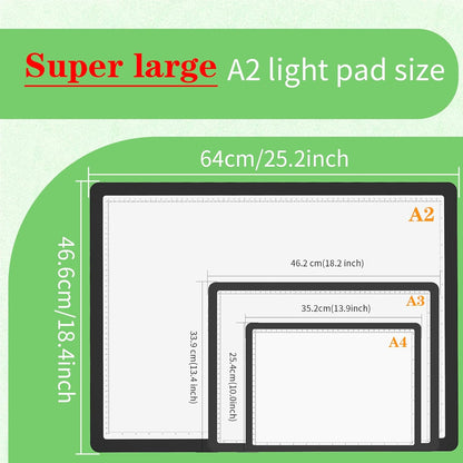 Phylosal Rechargeable A3 LED Light Pad for Diamond Painting, Ultra-Thin Magnetic Tracing Light Box for Drawing, Diamond Art Light Board with Side Button, Super Bright Light Table for Sketching (White)