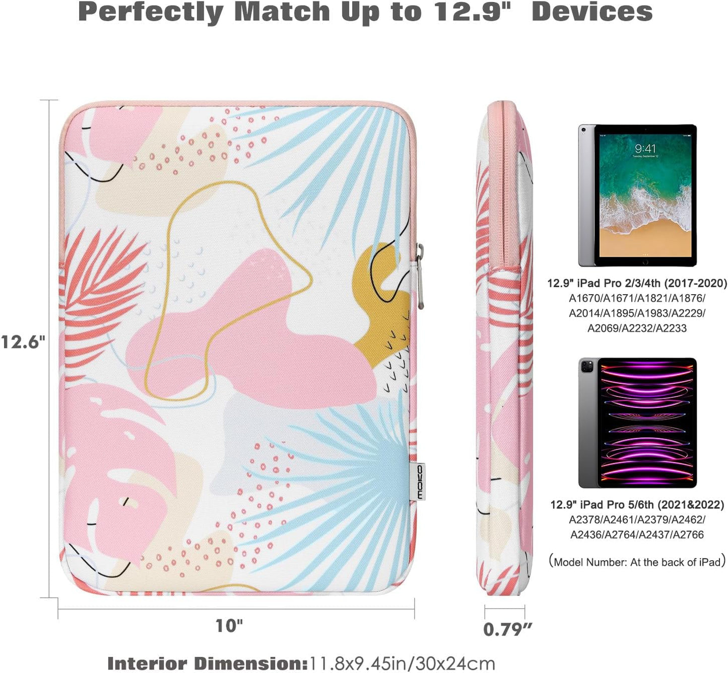 MoKo 7-8 Inch Tablet Sleeve Bag, Polyester Pouch Cover Case Fits iPad mini (A17 Pro) 8.3" 2024, iPad mini 6/5/4/3/2/1, Samsung Galaxy Tab S2 8.0, Tab A 8.0, ZenPad Z8s 7.9,Black