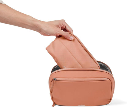 Orbitkey 2-in-1 Tech Accessory Pouch with Detachable Slim Sleeve – Travel Electronics Organizer for Cables, Chargers, Earbuds, Power Bank – Compact Gadget Bag & Portable Tech Storage Case (Terracotta)