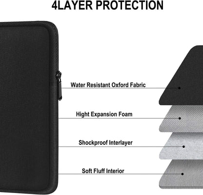 Laptop Sleeve 15.6 Inch, Shockproof Protective Traveling Computer Case, Water Resistant Portable Laptop Carrying Bag Compatible for Lenovo, HP, Dell, Asus,MacBook, Notebook, Black