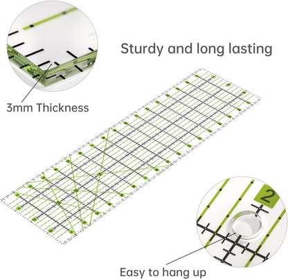 Headley Tools Rotary Cutter Set - 45mm Fabric Cutter, 5 Extra Rotary Blades, A3 Cutting Mat, Quilting Ruler and Sewing Clips, Craft Knife Set, Ideal for Crafting, Sewing, Patchworking, Purple
