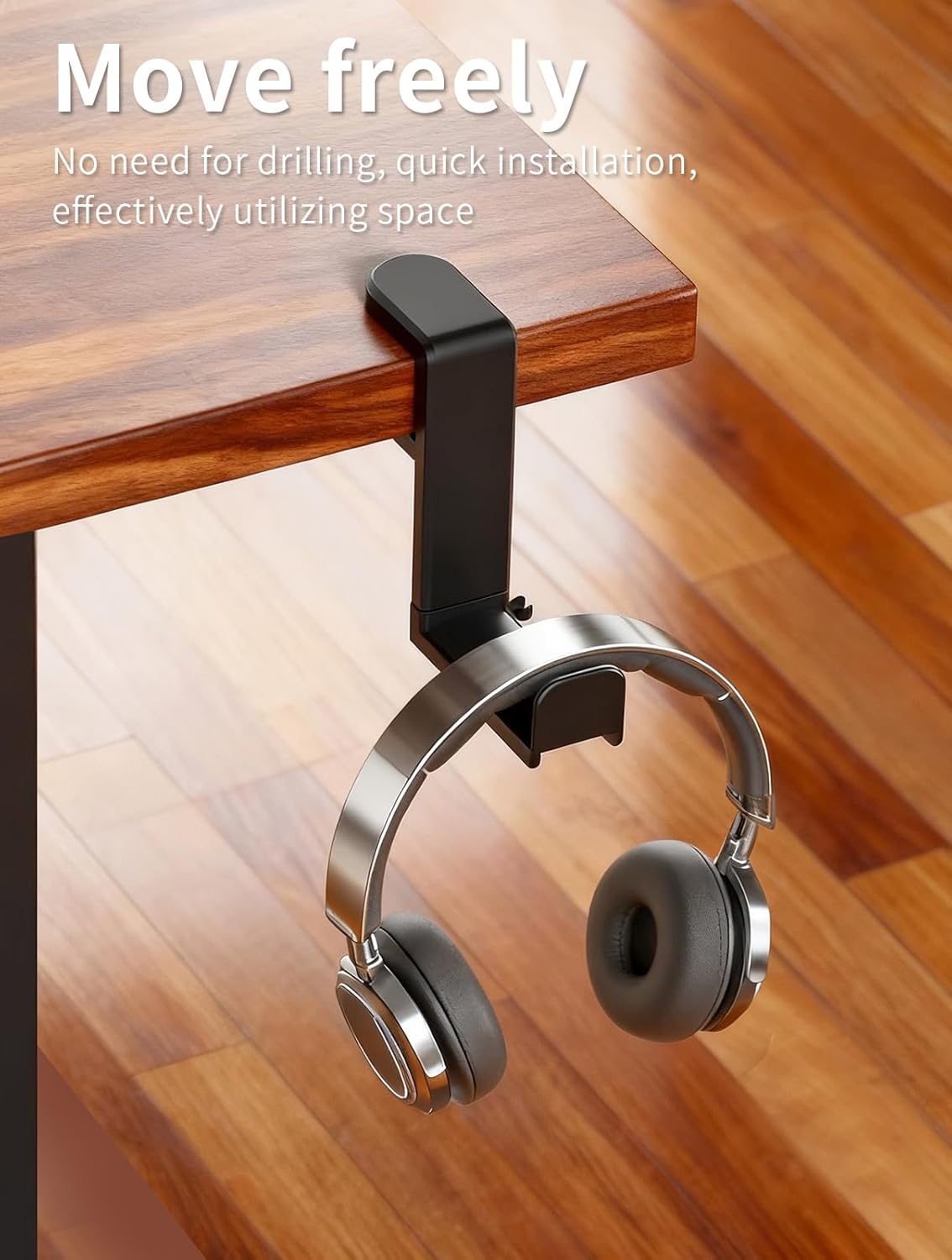 Headphone Hook，Headphone Stand，PC Gaming Headset Holder for Desk，Headset Hook，Desk Headphone Hanger，Desk Hook with 360-Degree Adjustable Rotation