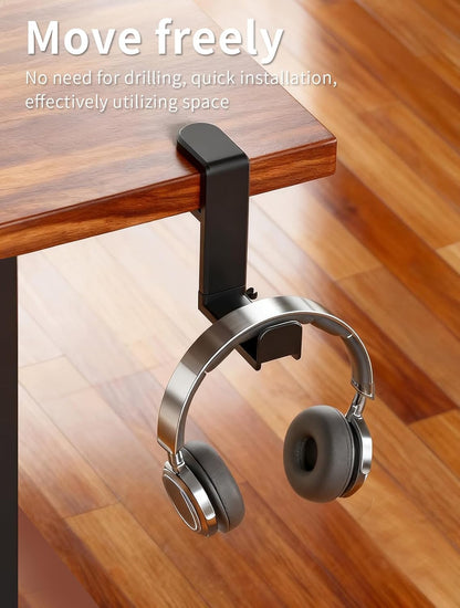 Headphone Hook，Headphone Stand，PC Gaming Headset Holder for Desk，Headset Hook，Desk Headphone Hanger，Desk Hook with 360-Degree Adjustable Rotation