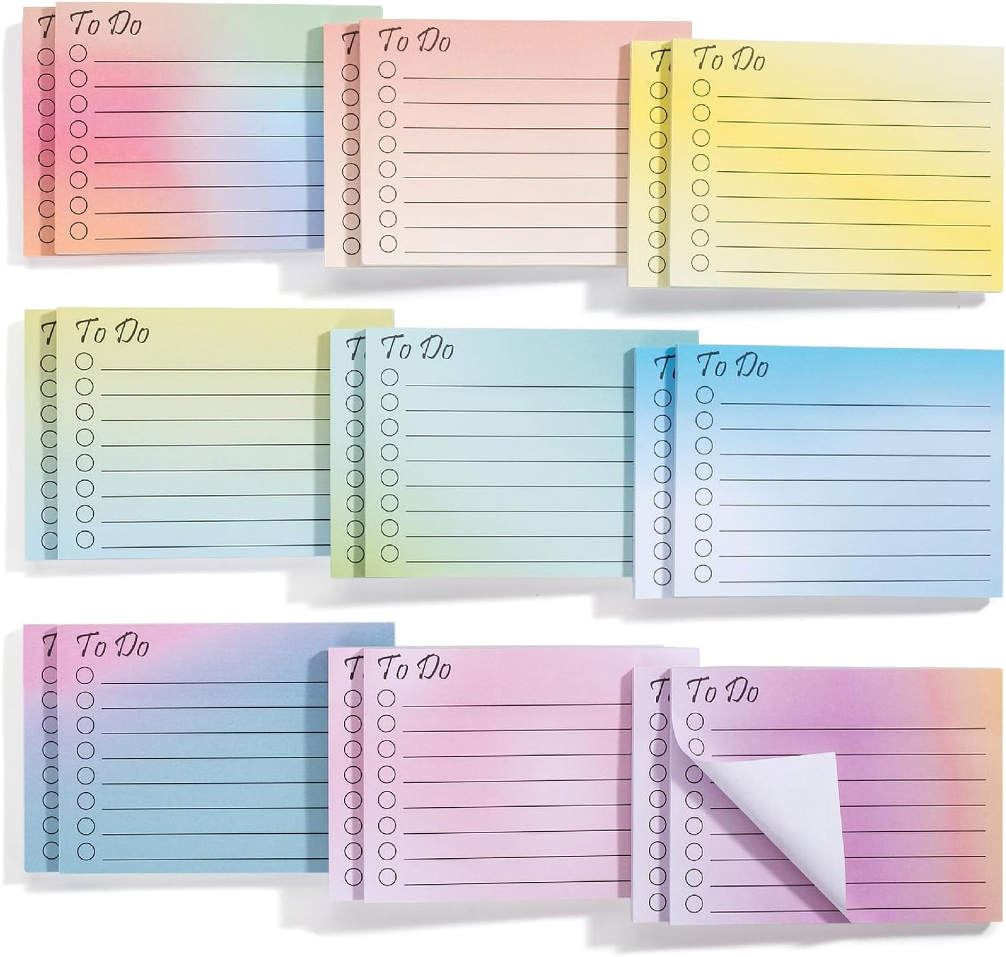 Mr. Pen- to Do List Sticky Notes, 3” x 5”, 9 Pads, 360 Sheets, Lined Checklist Sticky Pads with Smooth Writing, Easy Peel-Off, Thick Paper for Planning, Office, School & Daily Tasks