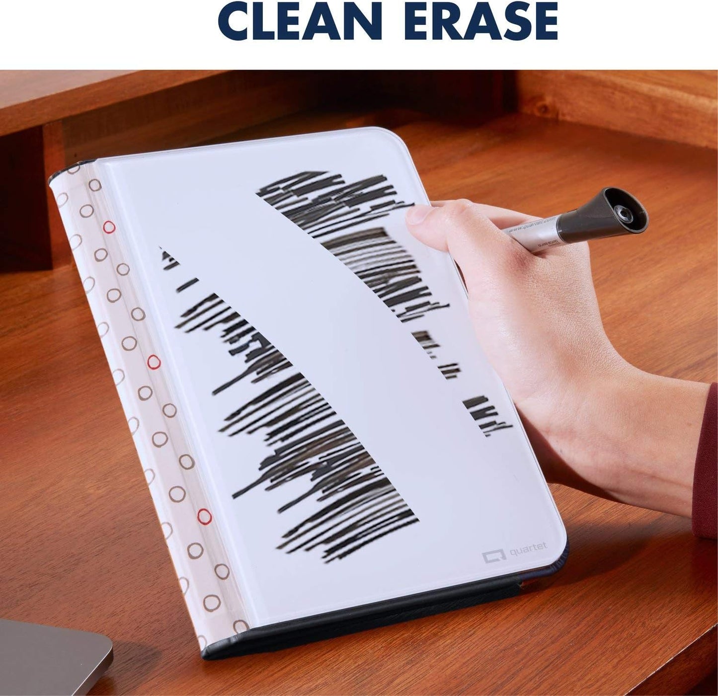 Quartet Glass Desktop Notepad, 9" x 6", Whiteboard, Dry Erase Surface, Dot/White, 2 Pack (GDP96D)